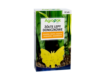 Żółte lepy doniczkowe Agropak [12 SZT] - Pułapka na ziemiórki, muszki i inne owady